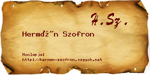 Hermán Szofron névjegykártya